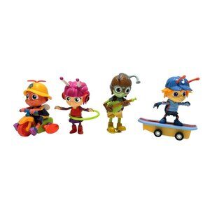 Netflix BEAT BUGS Wind Up Toy Figures Hoop Kumi Crick Buzz Skateboard Jay